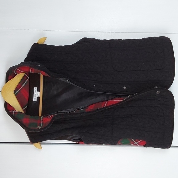 Pendleton Womens Red/Green Plaid Zipper Lambswool Sweater Vest Preppy Sz.Small - Picture 5 of 11